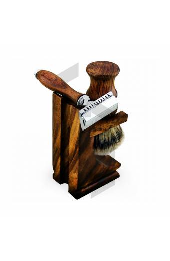 WOODEN BOX WITH SHAVING SET