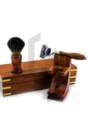 ROSE WOOD BOX WITH SHAVING SET