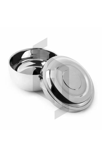 Shaving Bowl with Cover in Stainless Steel