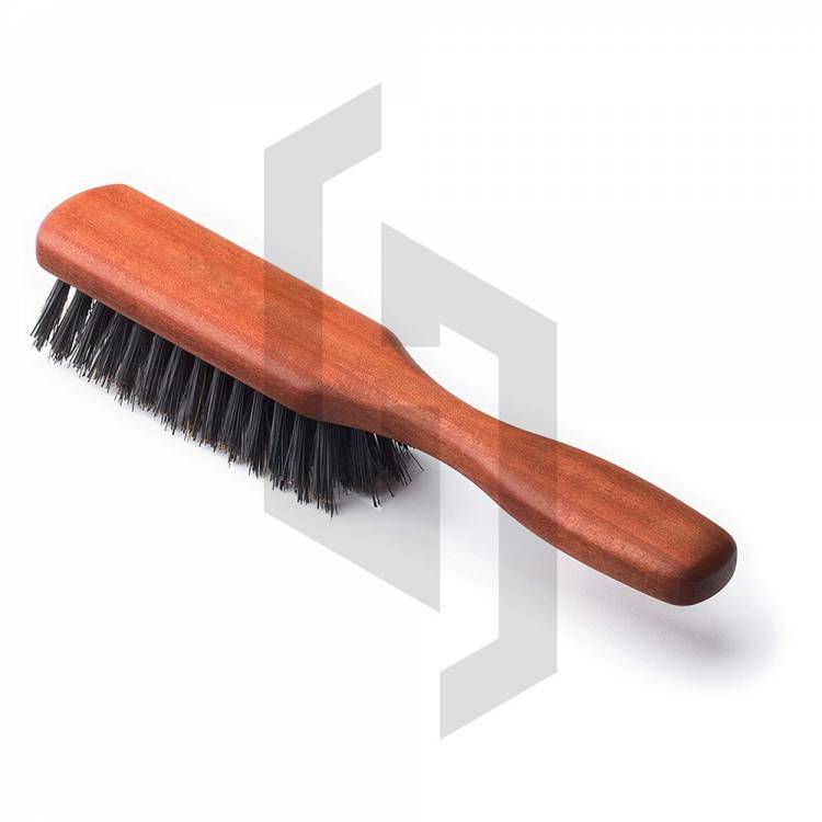 Boar Bristle Beard and Mustache Brush with Handle for Untangling Beard Hairs