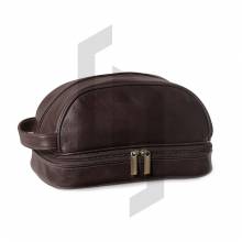 Chocolate Leather Toiletry Bags