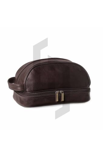 Chocolate Leather Toiletry Bags