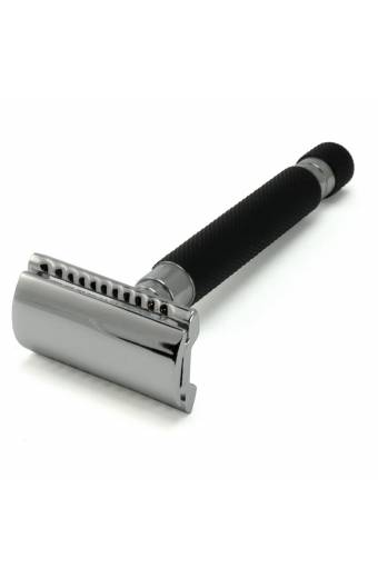 Stainless Steel Black Safety Razor Closed Comb