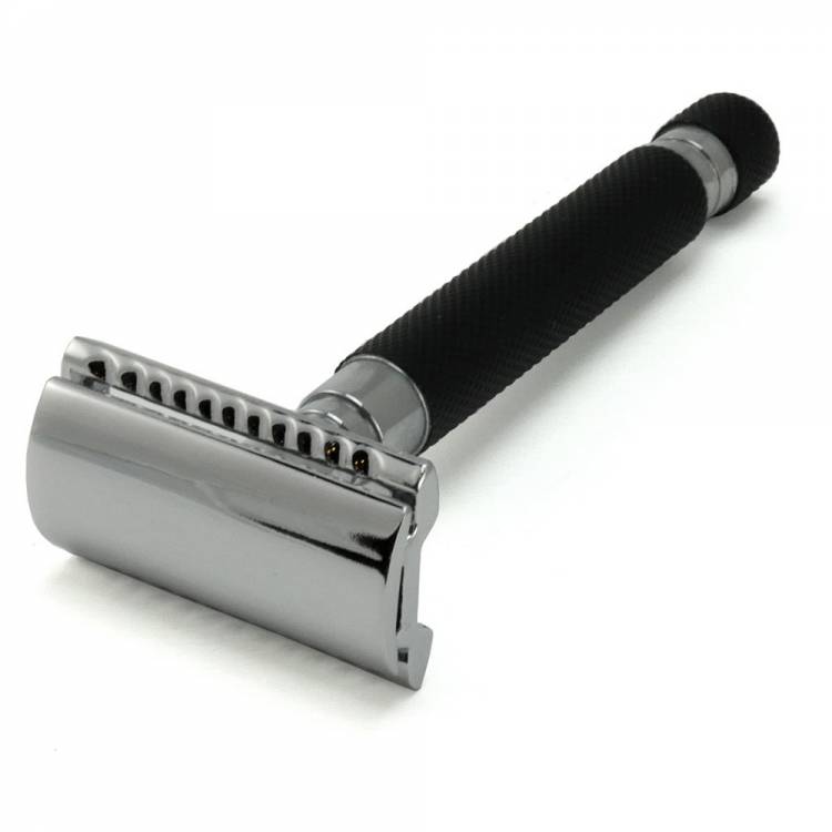 Stainless Steel Black Safety Razor Closed Comb