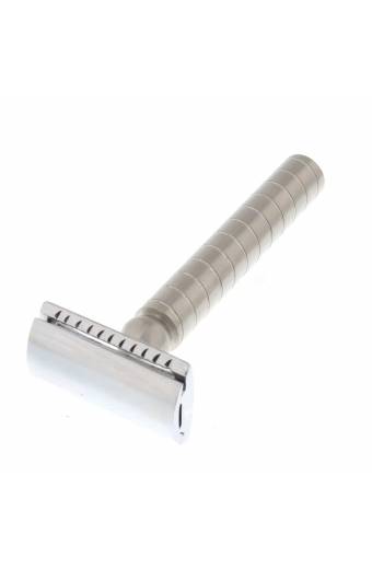 Stainless Safety Razor with Closed Comb Circle Knurling
