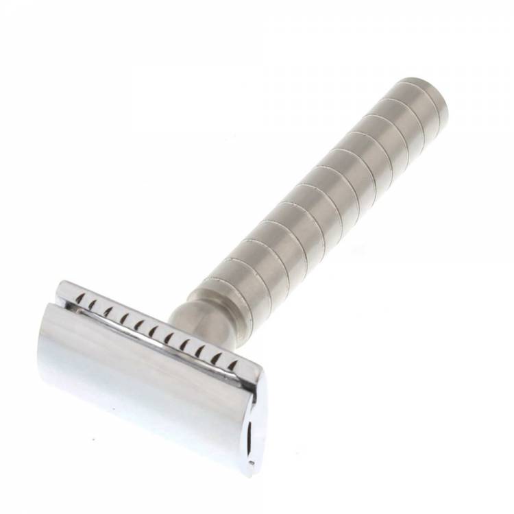 Stainless Safety Razor with Closed Comb Circle Knurling