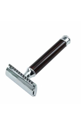 White Shiny Handle DE Safety Razor