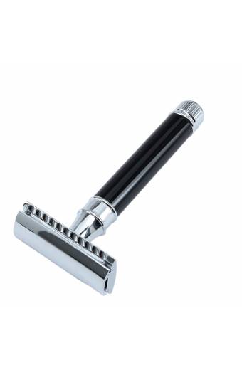 DE Razor Plain Handle Chrome and White Finish