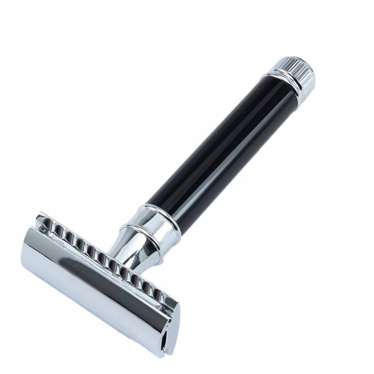 DE Razor Plain Handle Chrome And Black Finish