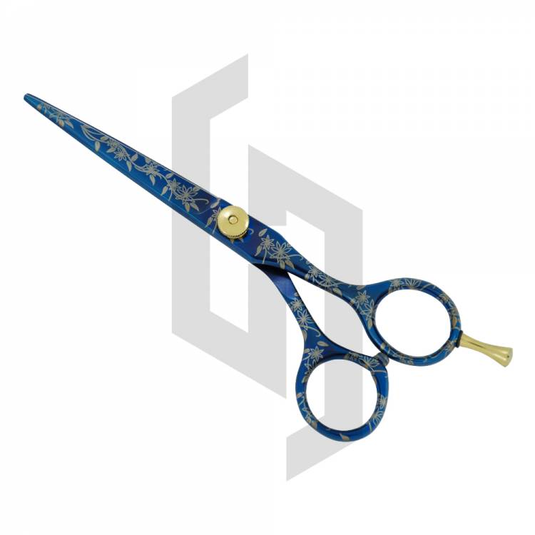 Blue Paper Coated Barber Hair Cutting Scissors