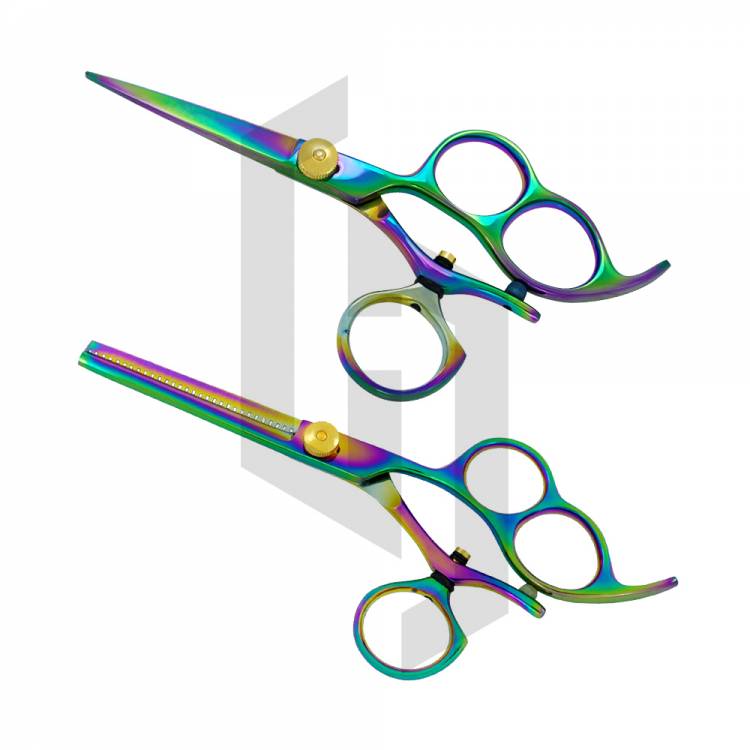 3 Ring Multi Color Hair Cutting Scissors