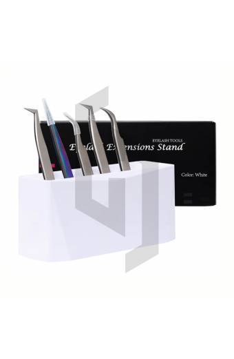 White Eyelash Extension Tweezers Stand