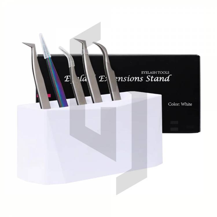 White Eyelash Extension Tweezers Stand