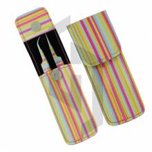 Eyelash Tweezers 2 piece Set with Magnet Button Pouch