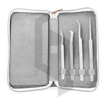 Chrome Eyelash Tweezer 8 Pieces Set