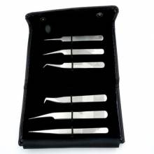 Eyelash Extension Tweezers Set with Leather Case