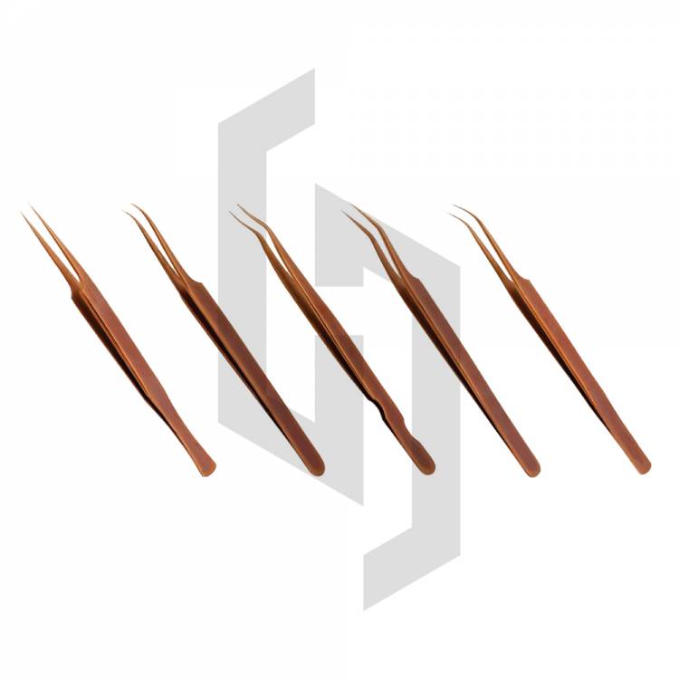 Plasma Coated Eyelash Extension Tweezers Set