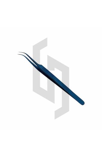 Blue Plasma Coated Eyelash Extension Tweezers Set