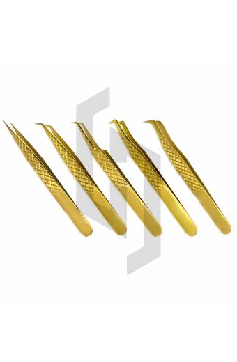 Diamond Grip Plasma Gold Eyelash Tweezer kit