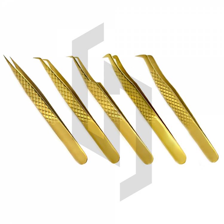 Diamond Grip Plasma Gold Eyelash Tweezer kit