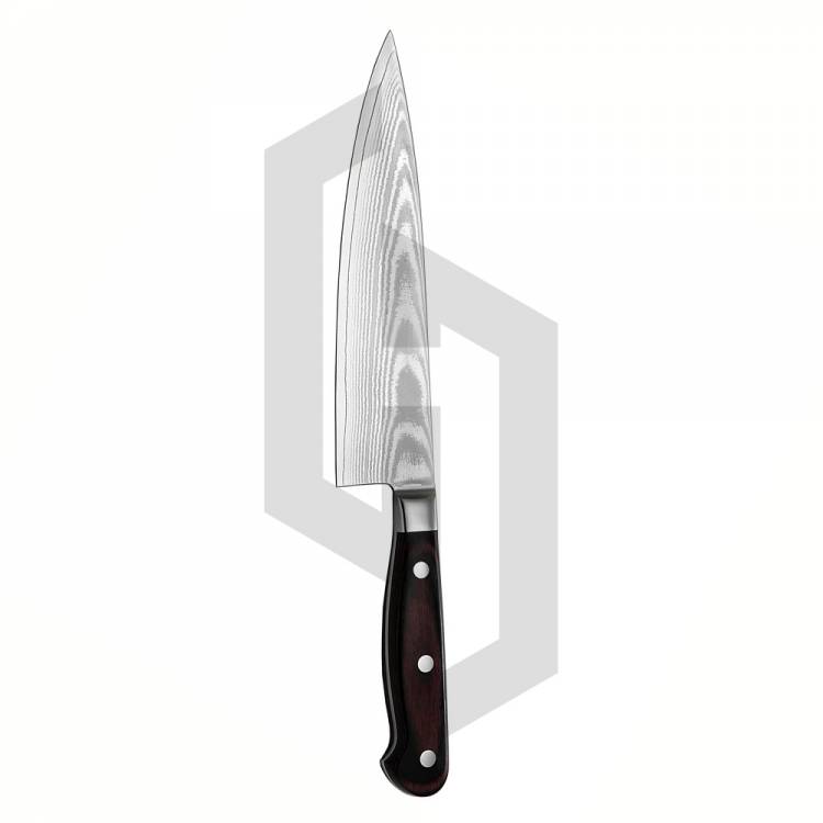 Damascus Single kitchen knife