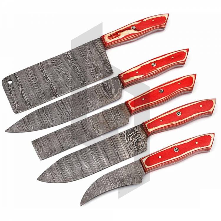 Premium Handmade Damascus Steel Chef Knife Set