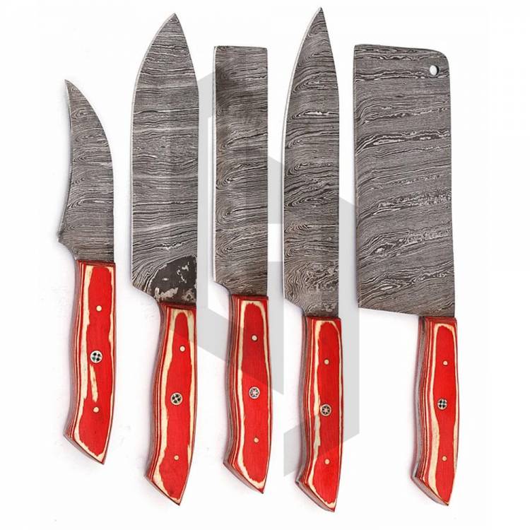 Premium Handmade Damascus Steel Chef Knife Set