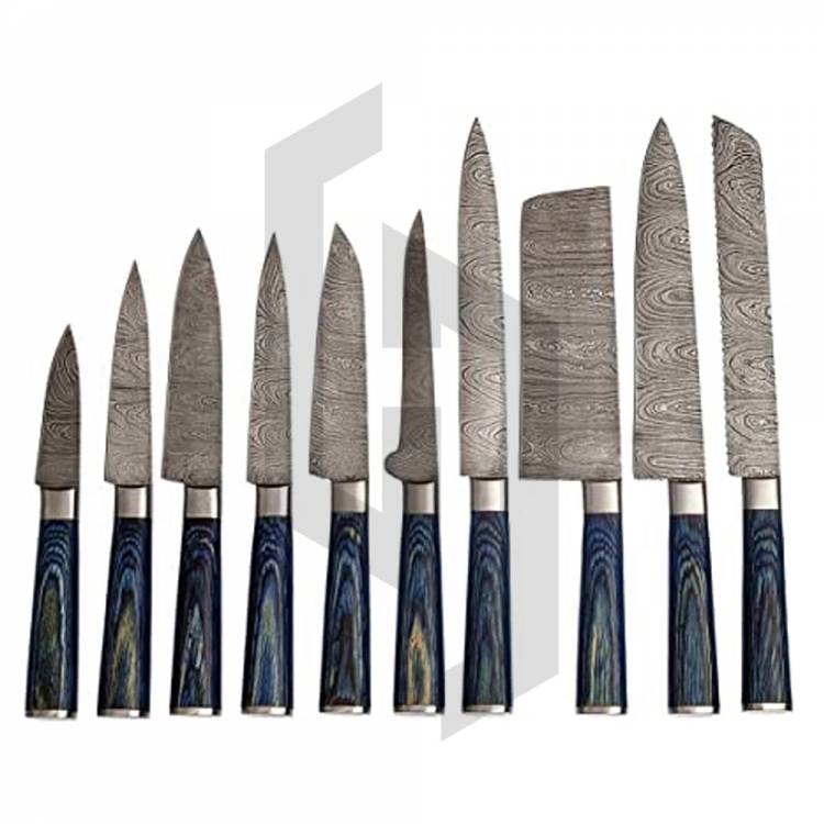 10 Pcs Sleek Design Damascus Kitchen Knife Set