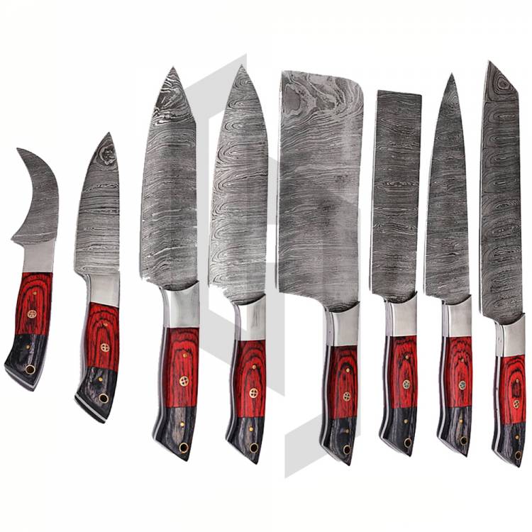 Handmade Forged Damascus Steel Chef Knife Set