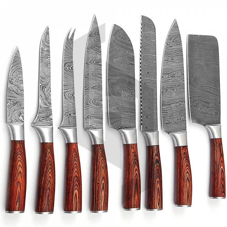 Damascus Pattern Kitchen Knife Set