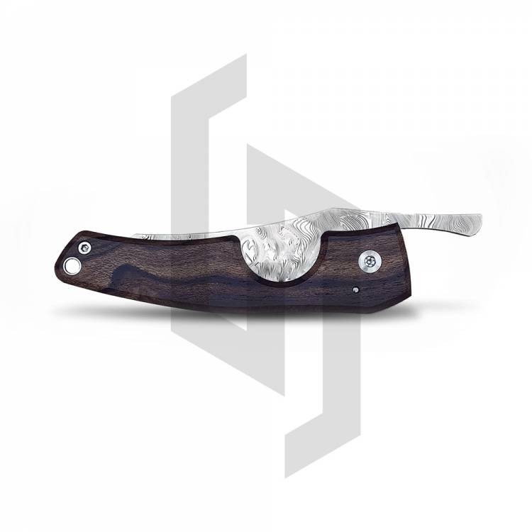 Damascus Steel Cigar Cutter with Ziricote