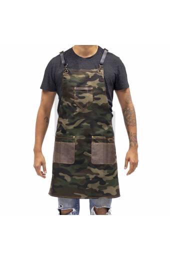 Barber Apron Camo - Dark Wash Denim [Unisex] 31inch by 24inch