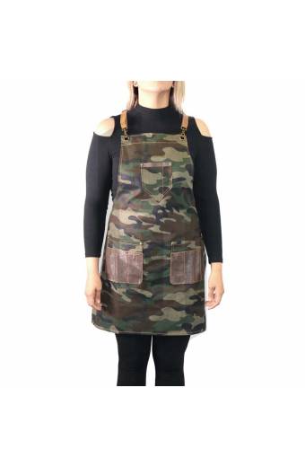 Barber Apron Camo - Dark Wash Denim [Unisex] 31inch by 24inch