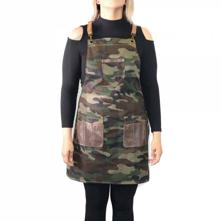 Barber Apron Camo - Dark Wash Denim [Unisex] 31inch by 24inch