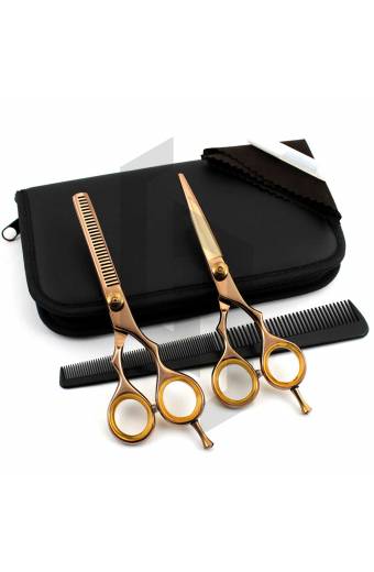 Professional Gold Barber Scissors Kit