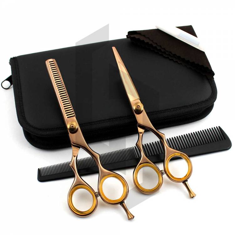 Professional Gold Barber Scissors Kit