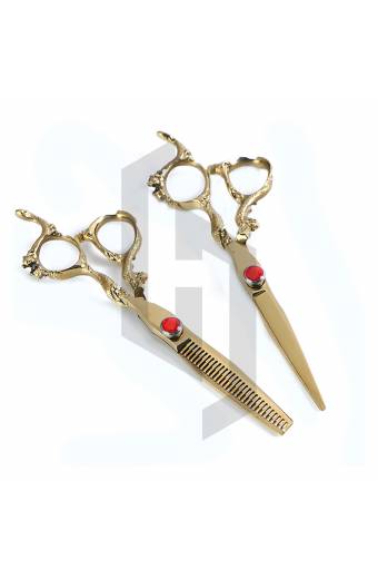 Barber Shears Golden Dragon Handle