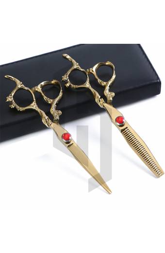 Barber Shears Golden Dragon Handle