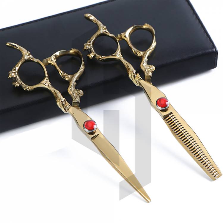 Barber Shears Golden Dragon Handle