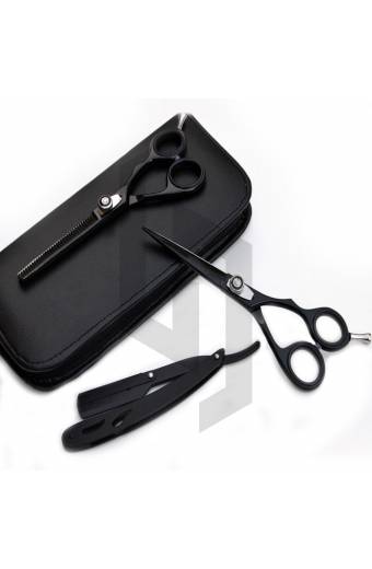 Black Barber Scissors Kit