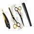 Hairdressing Gold Black Scissor 4 PCs Set