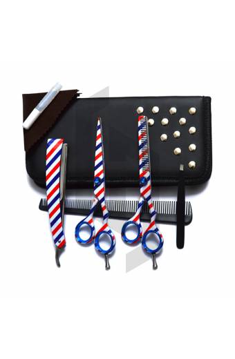 Barber Scissors 5 PCs Leather Kit