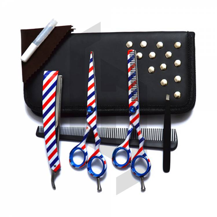 Barber Scissors 5 PCs Leather Kit