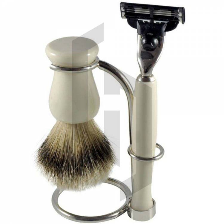 SHAVE BRUSH BOWL SET with CARTRIDGE RAZOR