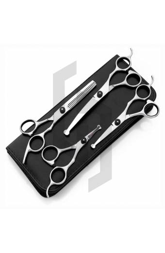Professional Dog Grooming Scissors Set with Round Tip Cutting Curved Scissors