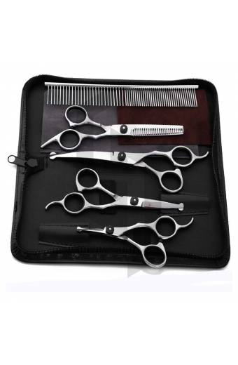 Professional Dog Grooming Scissors Set with Round Tip Cutting Curved Scissors
